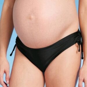 Isabel Maternity by Ingrid and Isabel Black Side Cinch Bikini Bottom Size S #